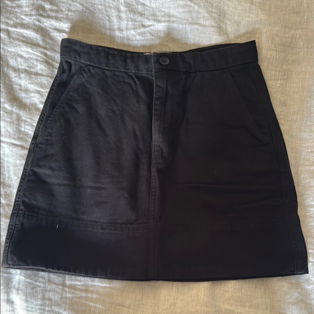 Everlane Black Cargo Cotton Mini Skirt Casual